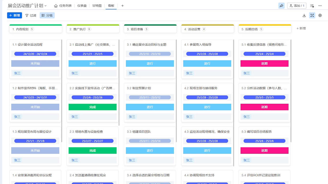 Ganttable项目集管理